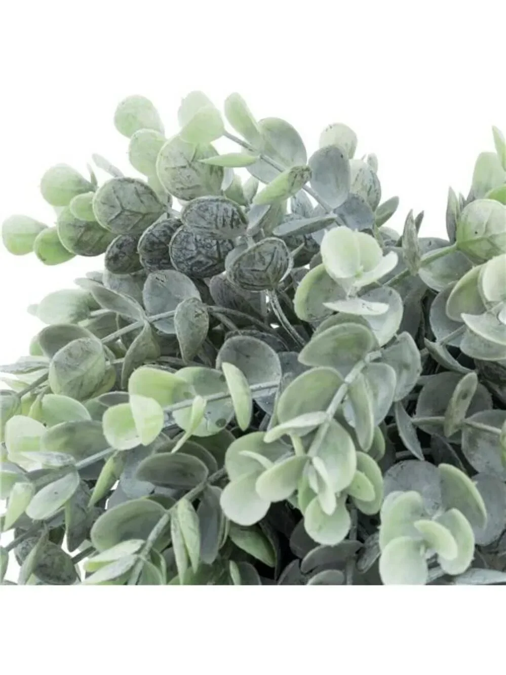 Artificial eucalyptus plant faux greenery in gray concrete pot home office decor